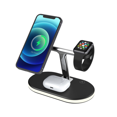 2021 New Product Innovative Mobile Phone Desk Lamp Wireless Charger 3 In 1 Magnetic Wireless Charger For Apple Phone Watch Headphones
