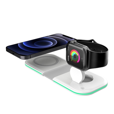 Foldable 2 in 1 Magnetic Wireless Fast Charger 15W Foldable Stand Charger For iPhone Watch /
