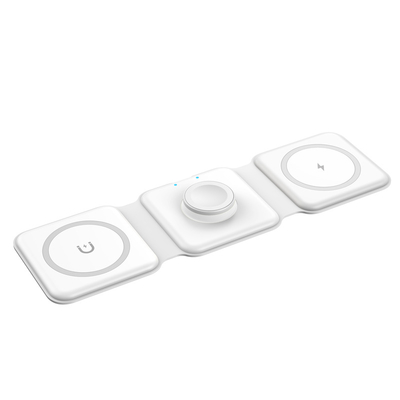 Convenient 2022 Top Selling 3 in 1 Magnetic Foldable Desk Phone Charger for Phones Series 10W 15W Fast Charging Wireless Charger