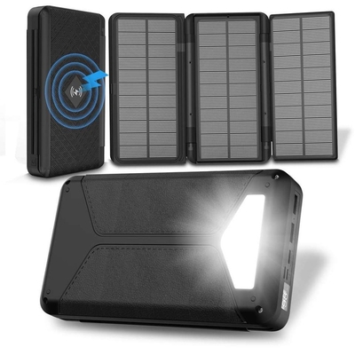 Solar Panel Charge Custom Design Waterproof Portable Foldable Wireless Power Battery Charger Solar Energy Bank 30000mAh For Outdoor