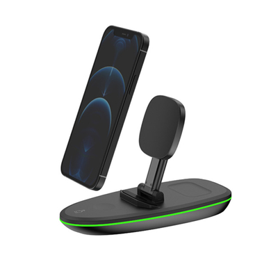 Mobile Phone New Ideas 2022 15w 3in1 Qi Magnetic Induction Foldable Wireless Charger For iWatch Mobile Earphone