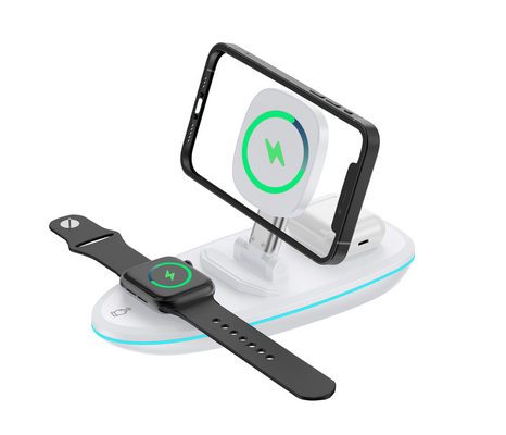 Foldable lamp smartwatch desk lamp Tablet table wireless charger 3 in one holder for huawei magsafe/iphone 13