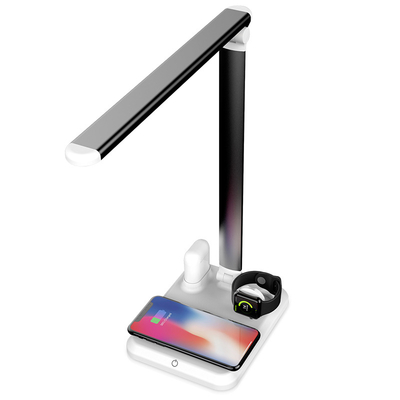 Best Selling Amazon Radio Folding Table USB Charging Lamp 4 in 1 Wireless Charger for Watch and Headphone