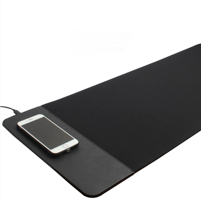 Eco-Friendly Multifunctional PU Leather Heated Charger Table Desktop Hot Writing Wireless Mouse Pads
